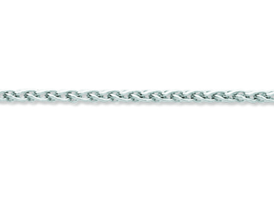 Catena Massiccia Con Maglia Palmier1,80 Mm, 42 Cm, Oro Bianco 18 Cara Ti Rodiato - Immagine Standard - 2