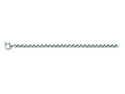 Catena Maglia Jaseron 4,80 Mm, 50 Cm, Oro Bianco 18 Carati Rodiato