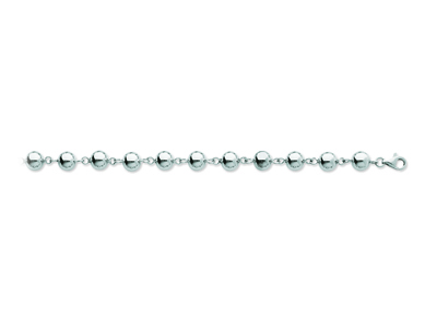 Bracciale Palline Marsigliesi 7 Mm,19 Cm, Oro Bianco 18 Carati Rodiat O