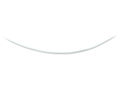 Collana Omega Rotonda 1,5 Mm, Estremità Svitabili, 42 Cm, Oro Bianco 18 Carati Rodiato - Immagine Standard - 1