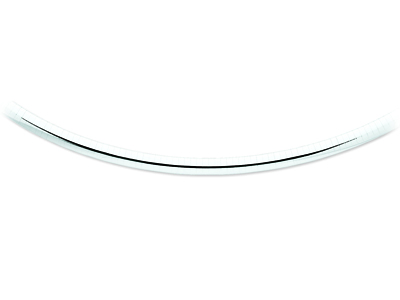 Collana Omega Bombata 6 Mm, 42 Cm, Oro Grigio Rodiato 18 Carati - Immagine Standard - 1