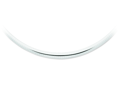 Collana Omega Bombata A Cascata Da 6 Mm, 45 Cm, Oro Bianco 18 Carati Rodiato - Immagine Standard - 1