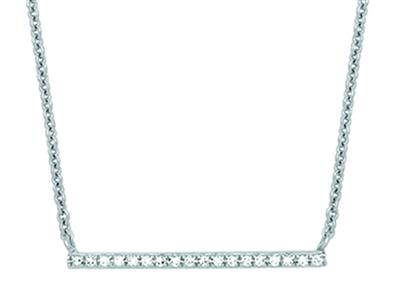 Collana Barrette, Pav Di Diamanti Da 0,07 Ct, 40-45 Cm, Oro Bianco 18kt