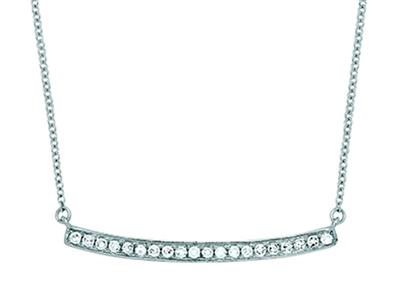 Collana Con Diamanti Da 0,12 Carati, Catena Forçat, 42-44-45 Cm, Oro Bianco 18 Carati - Immagine Standard - 1