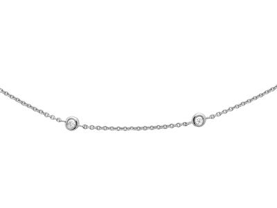 Collana Tennis 10 Diamanti 0,23 Ct,43-45 Cm, Oro Bianco 18 Kt - Immagine Standard - 2