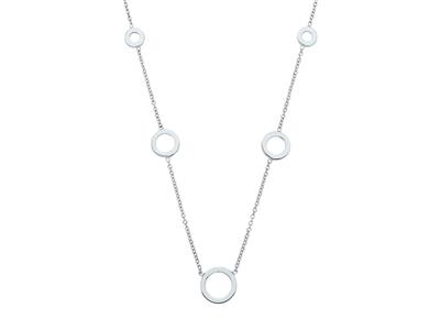 Collana A Catena Rotonda For\at, 5 Cerchi Cadenti, 40-42 Cm, Oro Bianco 18 Carati - Immagine Standard - 2