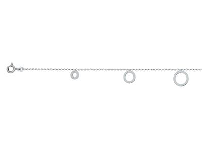 Bracciale A Catena Rotonda For\at Con 5 Cerchi Cadenti, 17-18 Cm, Oro Bianco 18 Carati - Immagine Standard - 2