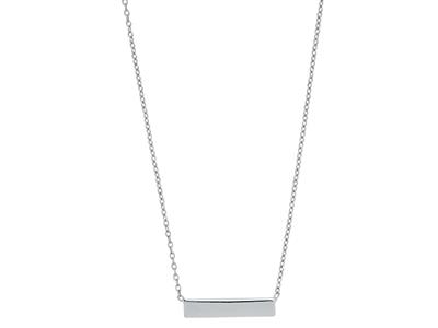 Collana A Catena Forzatina Rotonda,motivo A Barra Da 15 Mm, 40-42 Cm, Oro Bianco 18 Carati