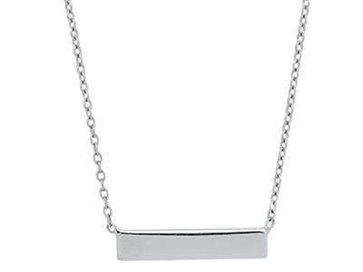 Collana A Catena Forzatina Rotonda,motivo A Barra Da 15 Mm, 40-42 Cm, Oro Bianco 18 Carati - Immagine Standard - 2