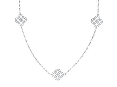 Collana A Catena Rotonda For\at, 3 Motivi Di Cerchi Intrecciati, 38-40cm, Oro Grigio 18k - Immagine Standard - 2