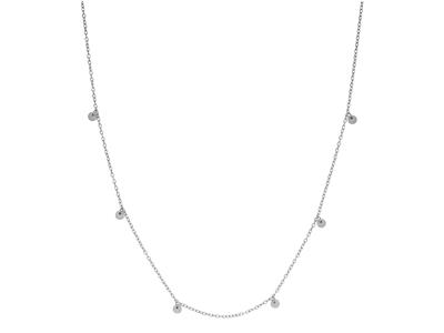 Collana Forçat Rotonda, 6 Losanghe, 40-42 Cm, Oro Bianco 18 Ct.