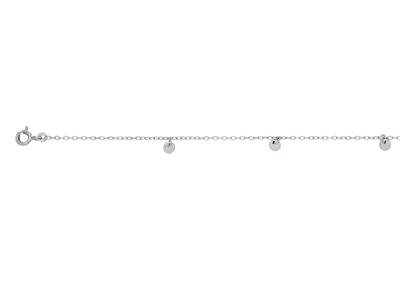 Bracciale A Catena Rotonda For\at, 4 Pastiglie, 17-18 Cm, Oro Bianco 18 Carati - Immagine Standard - 2