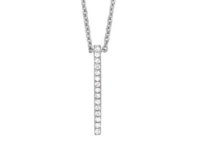 Collana Linea Diamanti 0,05ct, 38-39-40 Cm, Oro Bianco 18 Carati