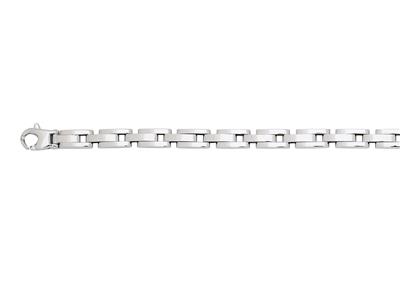 Bracciale Da Uomo A Maglia Cava 5 Mm, 20 Cm, Oro Bianco 18 Carati - Immagine Standard - 2