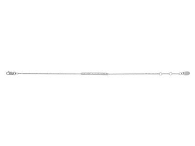 Bracciale Line Su Catena, Diamanti 0,25 Ct, 16-17-18 Cm, Oro Bianco 18kt - Immagine Standard - 1