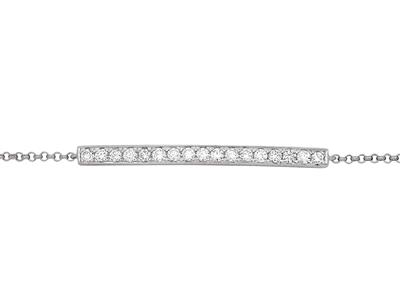 Bracciale Linea Su Catena, Diamanti 0,25ct, 16-17-18 Cm, Oro Bianco 18 Carati - Immagine Standard - 2