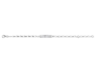 Identificazione Per Bambini Maglia Alternata 1/1, Placca Rettangolare 20 X 4 Mm, 12/14 Cm, Oro Bianco 18 - Immagine Standard - 1
