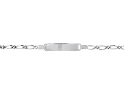 Identificazione Per Bambini Maglia Alternata 1/1, Placca Rettangolare 20 X 4 Mm, 12/14 Cm, Oro Bianco 18 - Immagine Standard - 2