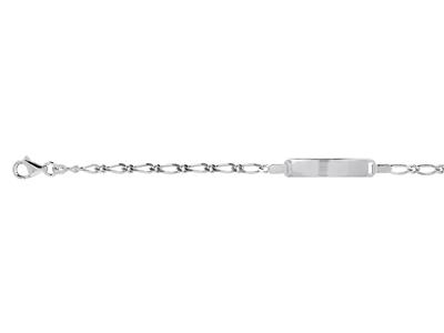 Identificazione Per Bambini Maglia Alternata 1/1, Placca Rettangolare 20 X 4 Mm, 12/14 Cm, Oro Bianco 18 - Immagine Standard - 3