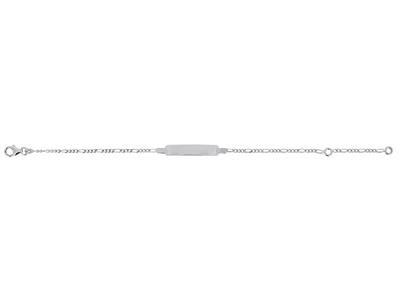 Identificazione Per Bambini Maglia Alternata 13, Placca Rettangolare 20 X 4 Mm, 1214 Cm, Oro Bianco 18