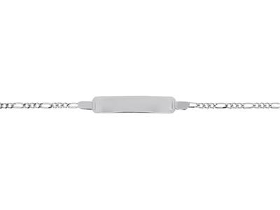 Identificazione Per Bambini Maglia Alternata 1/3, Placca Rettangolare 20 X 4 Mm, 12/14 Cm, Oro Bianco 18 - Immagine Standard - 2