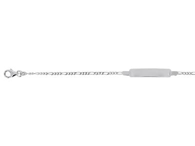 Identificazione Per Bambini Maglia Alternata 1/3, Placca Rettangolare 20 X 4 Mm, 12/14 Cm, Oro Bianco 18 - Immagine Standard - 3