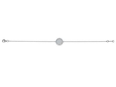 Bracciale Jeton Con Diamanti Da 0,19 Ct, 17,5 Cm, Oro Bianco 18 Kt - Immagine Standard - 1