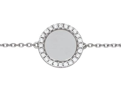 Bracciale Jeton Con Diamanti Da 0,19 Ct, 17,5 Cm, Oro Bianco 18 Kt - Immagine Standard - 2