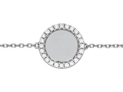 Bracciale Jeton Con Diamanti 0,19ct, 17,5 Cm, Oro Bianco 18 Ct. - Immagine Standard - 2