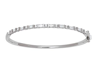 Bracciale Anello Di Diamanti 1,31ct, 58 X 50 Mm, Oro Bianco 18 Carati - Immagine Standard - 1