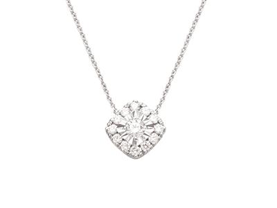 Collana Con Motivo A Pastiglia Quadrata, Diamanti Da 0,33 Ct, 42 Cm, Oro Bianco 18 Kt - Immagine Standard - 1