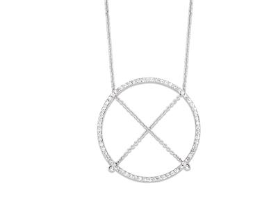 Collana Saturne Con Diamanti 0,45ct, 40-42-45 Cm, Oro Bianco 18k - Immagine Standard - 2