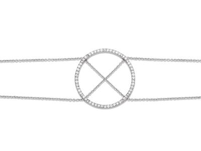 Bracciale Saturno Con Diamanti 0,36 Carati, 16,50-18 Cm, Oro Bianco 18 Carati - Immagine Standard - 2