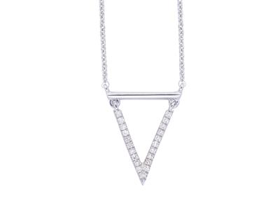 Collana Con Motivo A Punta, Diamanti Da 0,06 Ct, 38-40-42 Cm, Oro Bianco 18 Kt - Immagine Standard - 1