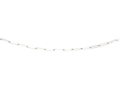 Collana Con Rettangoli Alternati Di 2,80 Mm, 50 Cm, Oro Bianco 18 Ct.