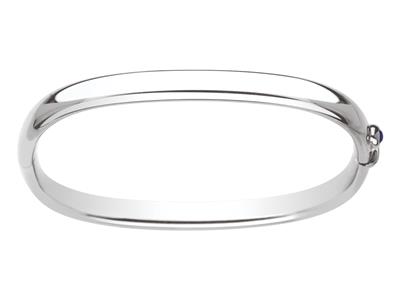 Bracciale Tubo Ovale 5,50 Mm, Forma Rettangolare 57 X 45 Mm, Oro Bianco 18 Carati