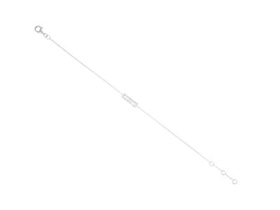 Bracciale A Catena Con Motivo Rettangolare, Diamanti Da 0,20 Ct, 16-17-18 Cm, Oro Bianco 18 Kt