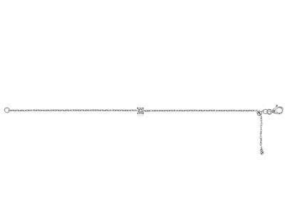 Bracciale Solitario A Maglia For\at, Diamante Da 0,15 Ct, 17 Cm,oro Bianco 18 Kt - Immagine Standard - 4