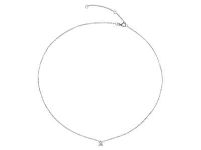 Collana Solitario Con Maglie For\at, Diamante Da 0,15 Ct, 40-42-45 Cm,oro Bianco 18 Kt - Immagine Standard - 3