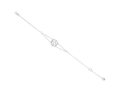 Bracciale A Cerchio 10 Mm, Diamanti0,04 Ct, 162 Cm, Oro Bianco 18 Kt