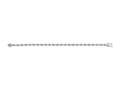 Bracciale Riviera A Motivi Ovali 4,30 Mm, Diamanti 1,45 Carati E Zaffiri 0,98 Carati, Oro Bianco 18kt