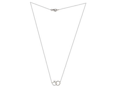 Collana Di Fidanzamento 10 X 15 Mm, Diamanti 0,11ct, 40,50-42 Cm, Oro Bianco 18kt - Immagine Standard - 2