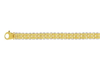 Bracciale Da Uomo A Maglie E Piastre Alternate Da 10 Mm, 21 Cm, In Orogiallo 18 Carati - Immagine Standard - 2
