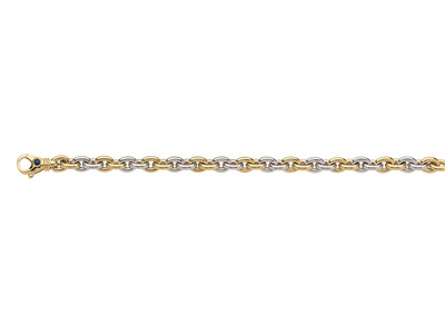 Bracciale Forçat A Maglie 7,50 Mm, 19 Cm, Oro Bicolore 18 Carati. Ref. 2672 - Immagine Standard - 1