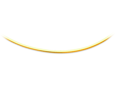 Collana Omega Foglia Di Salvia 2 MM Reversibile, 42 Cm, Oro 18k Bicolore