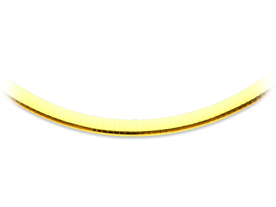 Collana Omega 6 MM Foglia Di Salvia Reversibile, 42 Cm, Oro Bicolore 18k