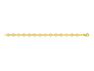 Bracciale Con Maglia Marina E Fantasia Alternata 5,4 Mm, 18,5 Cm, Oro Giallo 18 Carati - Immagine Standard - 1