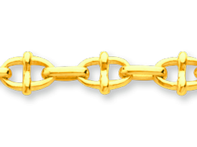 Bracciale Con Maglia Marina E Fantasia Alternata 5,4 Mm, 18,5 Cm, Oro Giallo 18 Carati - Immagine Standard - 2