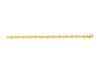 Bracciale Nodi Alternati Chicchi Di Caffè 4,6 Mm, 18 Cm, Oro Giallo 18 Carati