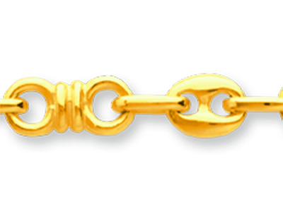 Bracciale Nodi Alternati Grains Decaf{ 4,6 Mm, 18 Cm, Oro Giallo 18 Carati - Immagine Standard - 2